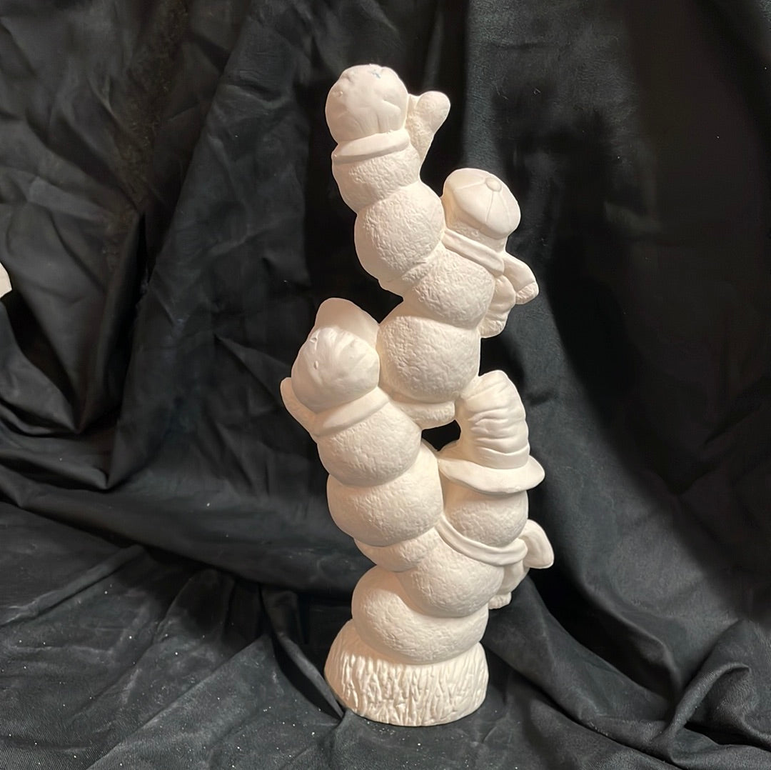 Stacking Snowman Ceramic Bisque
