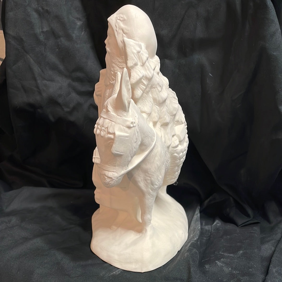Santa and Donkey Ceramic Bisque