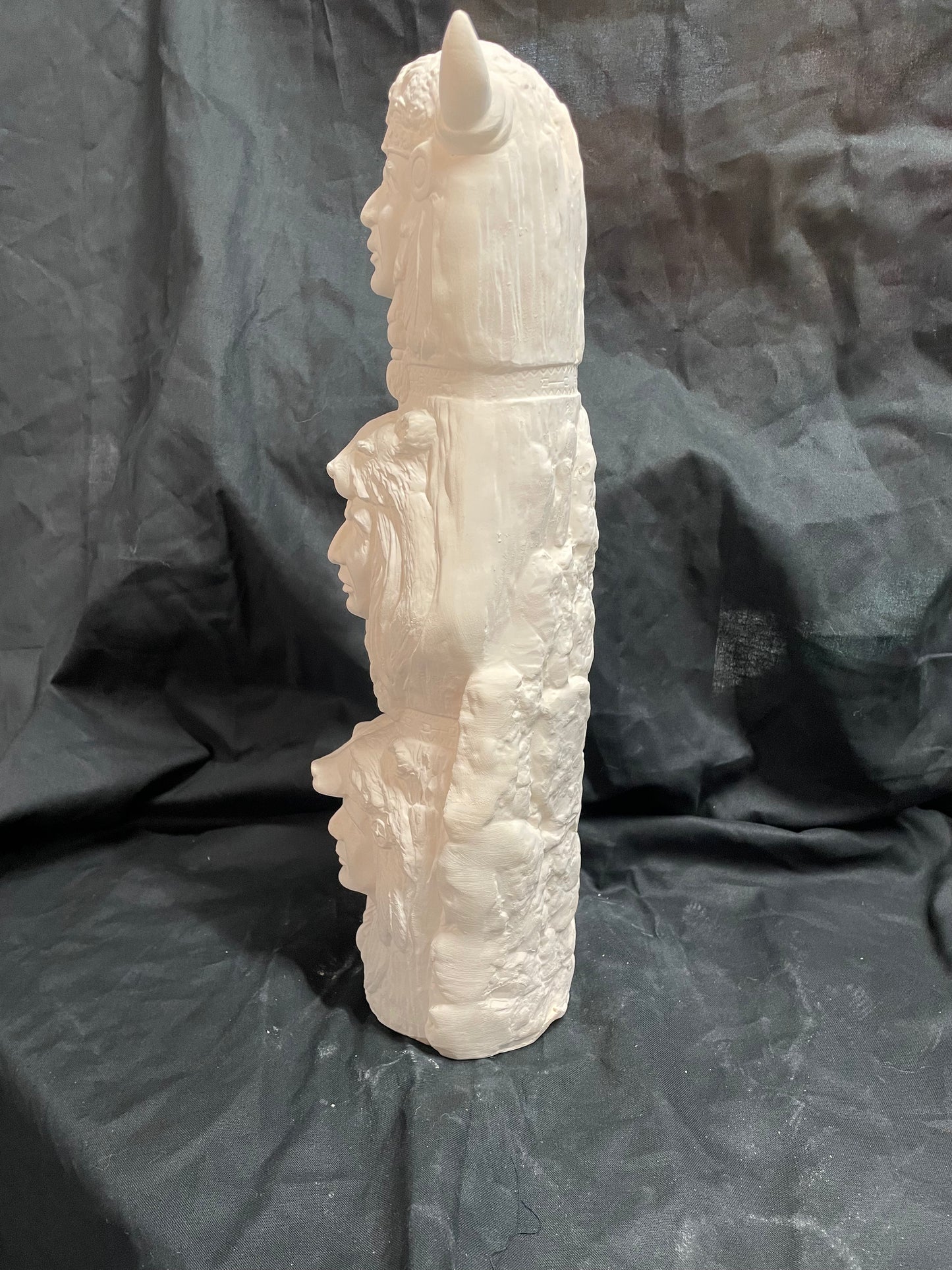 Indian Chief Totem Ceramic Bisque