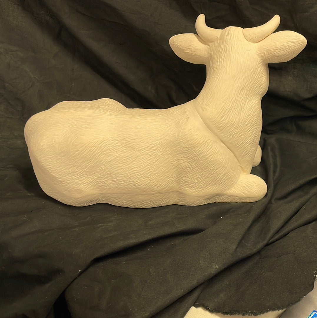 XLarge Laying Cows Ceramic Bisque