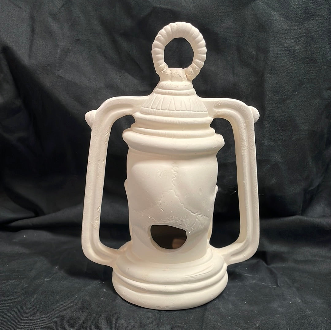 Lantern Skull w/Cut Out Ceramic Bisque