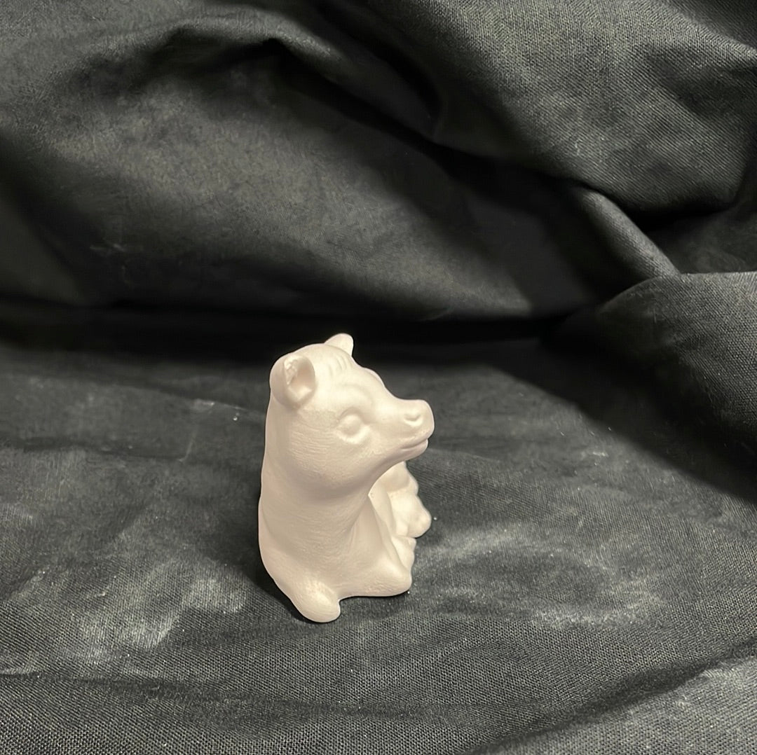 XSmall Laying Cow Ceramic Bisque