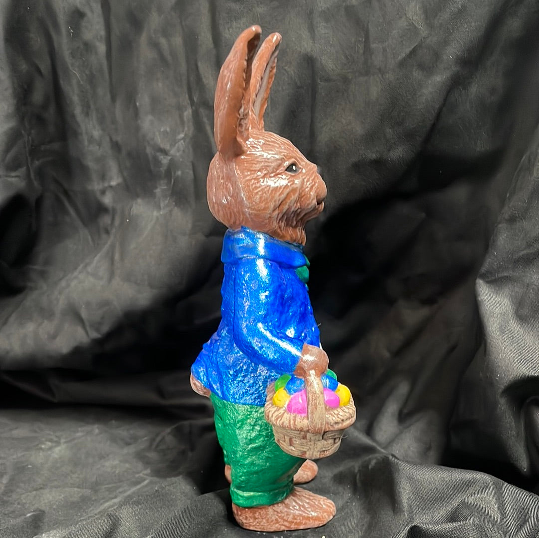 Dressed Up Easter Bunny w/Easter Basket Painted and Finished