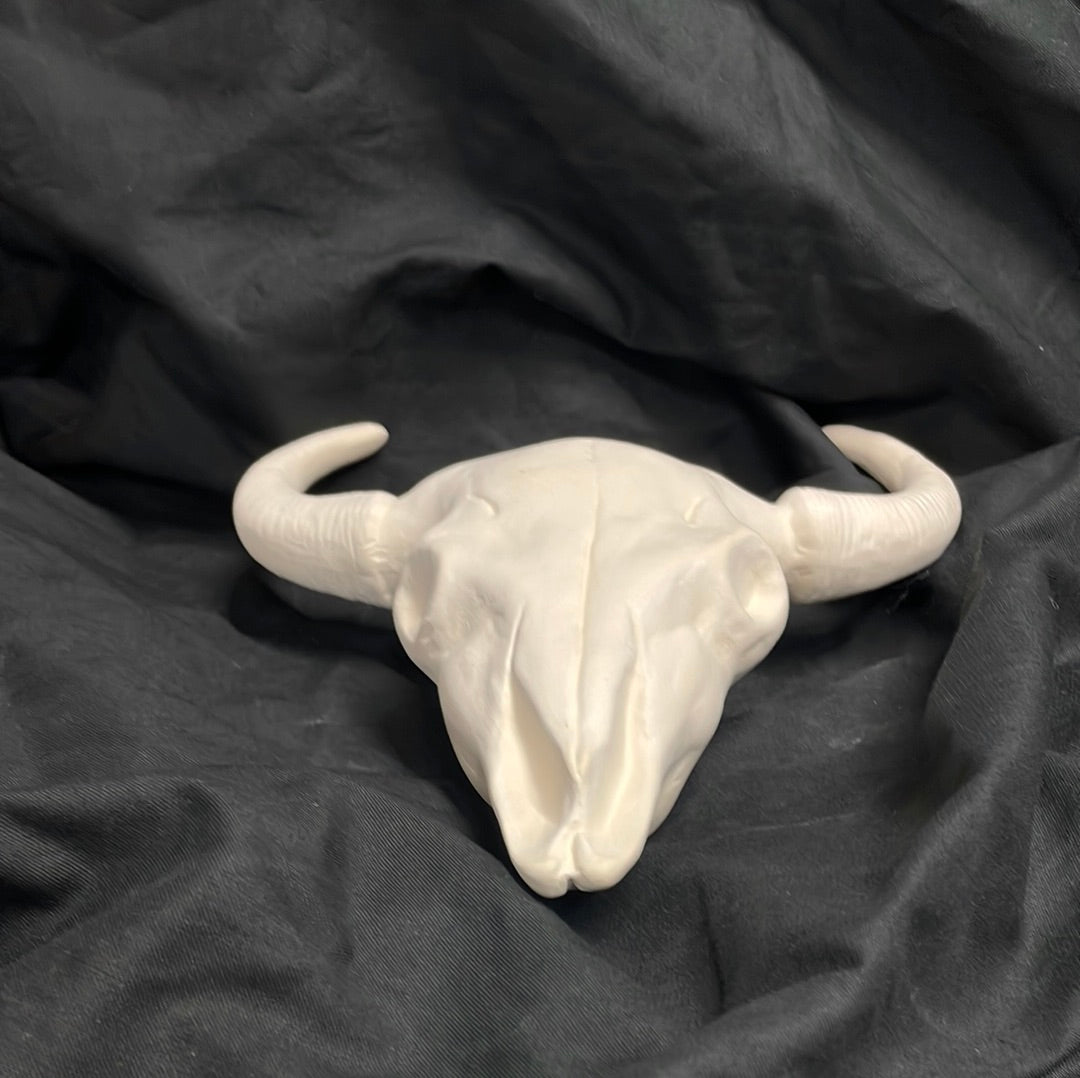 Large Bull Skull Ceramic Bisque