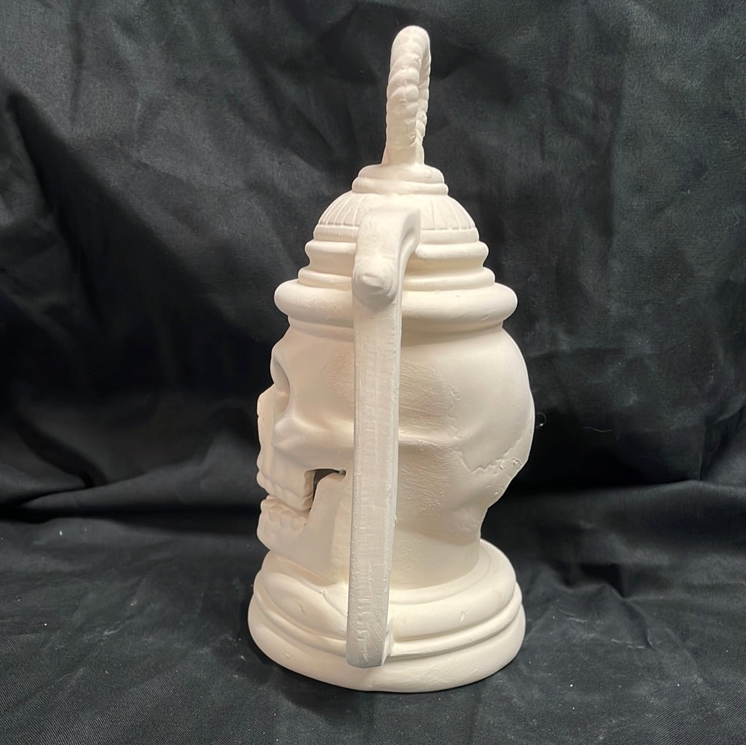 Lantern Skull w/Cut Out Ceramic Bisque