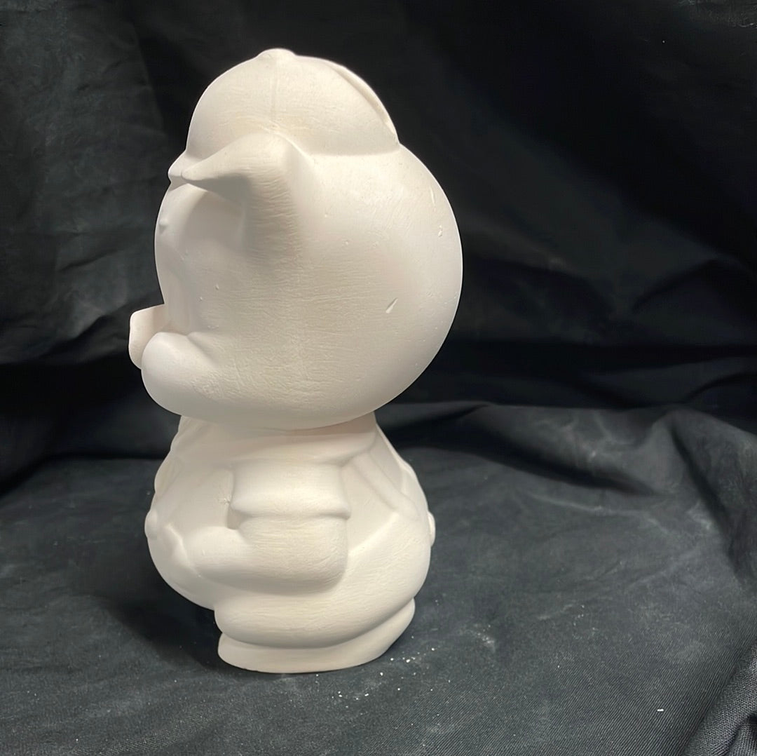 Sitting Piggy Bank Ceramic Bisque