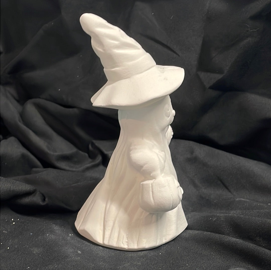Winking Ghost w/Pumpkin Ceramic Bisque