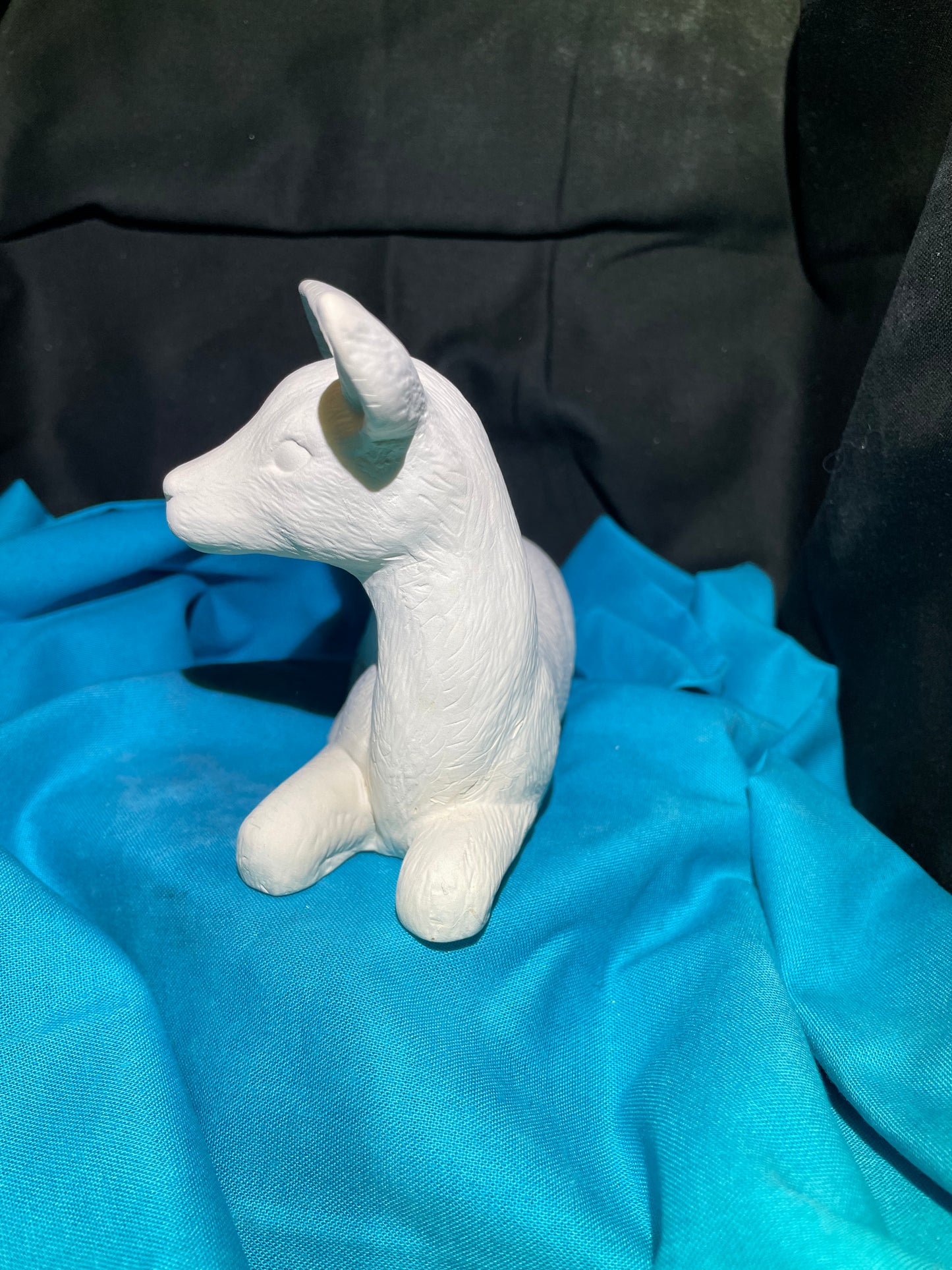 Small Laying Deer Facing Right Ceramic Bisque