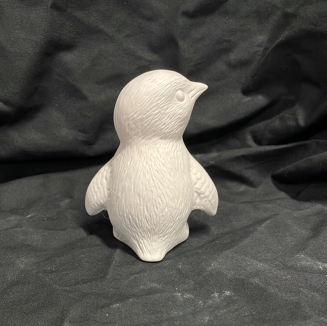 Medium Penguin Facing Left Ceramic Bisque