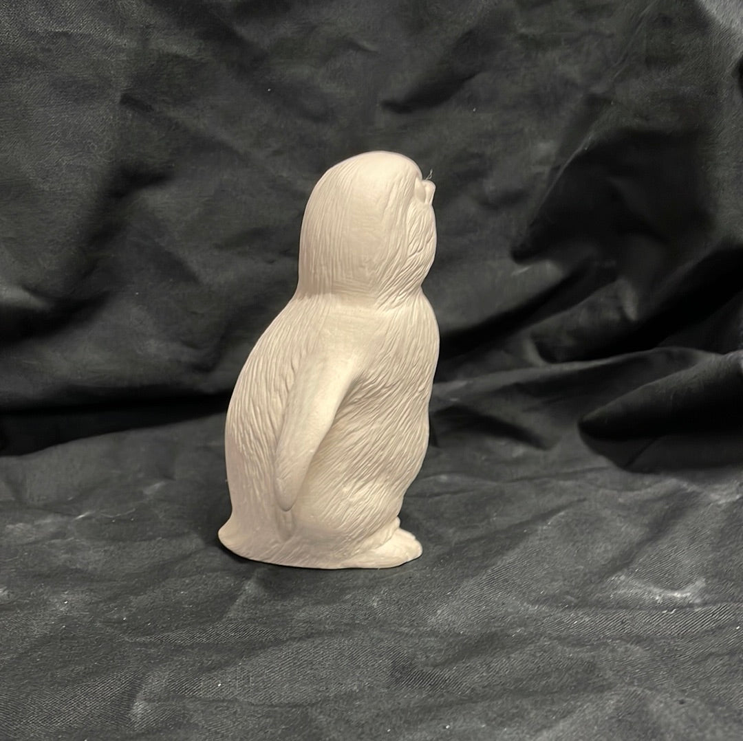 Medium Penguin Facing Right Ceramic Bisque