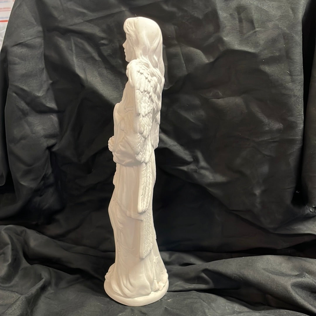 Angel w/Harp Ceramic Bisque
