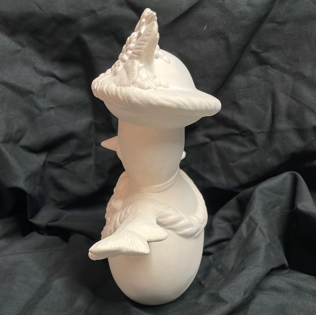 Snowman or Snow Woman Ceramic Bisque