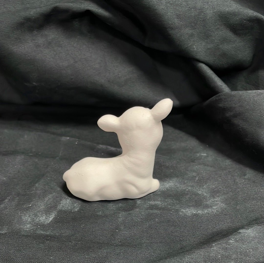 XSmall Laying Cow Ceramic Bisque