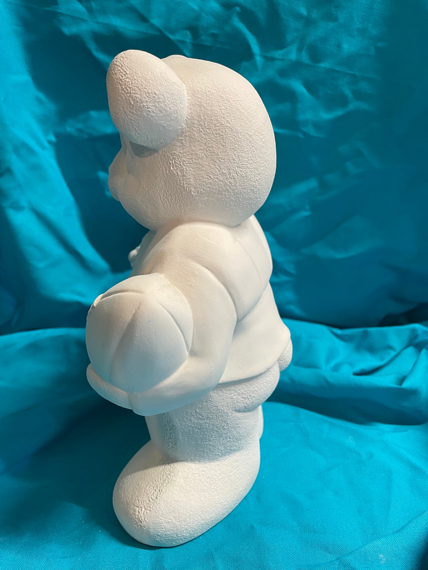 Football Teddy Bear Ceramic Bisque
