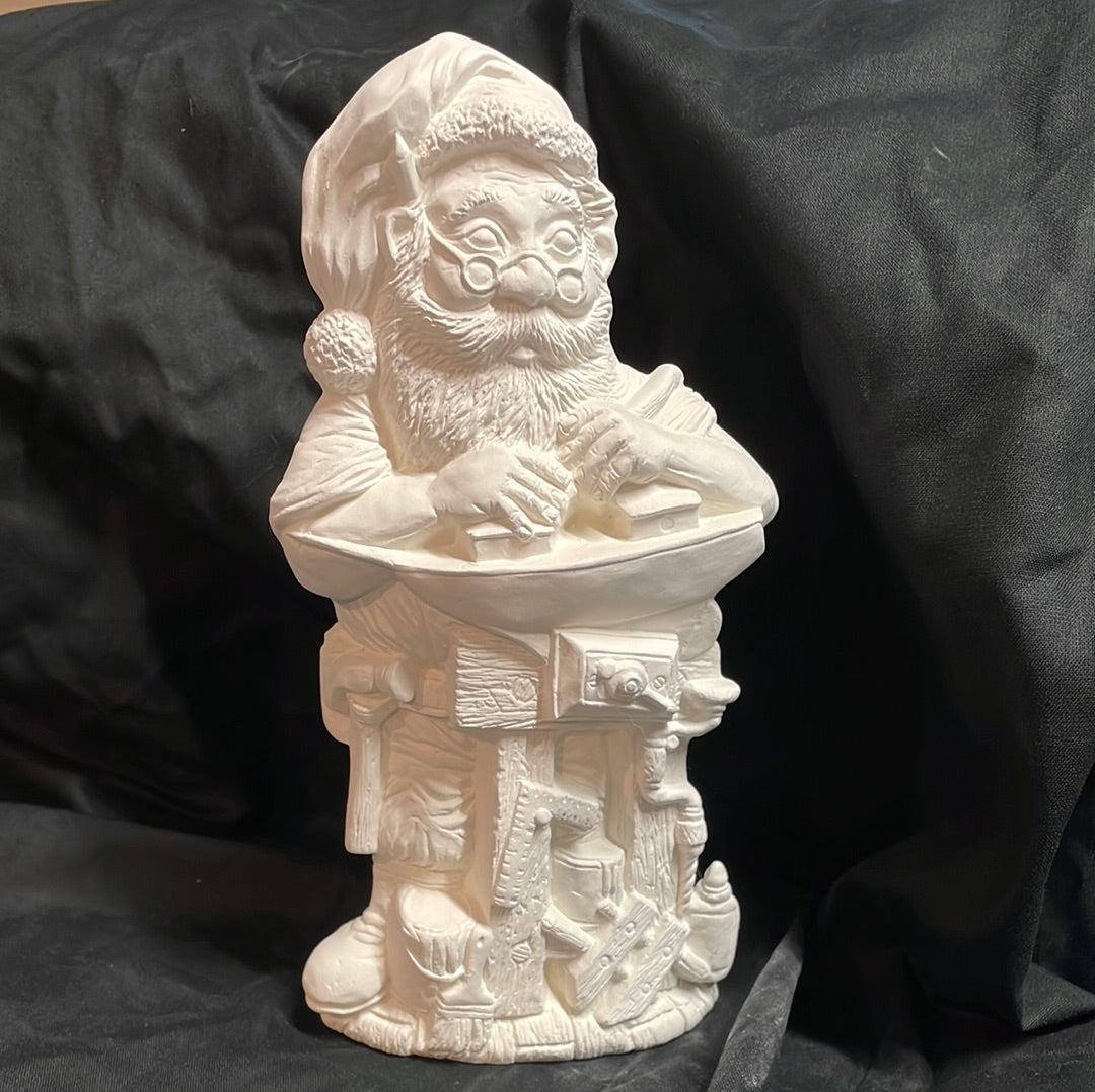 Toy Making Santa Ceramic Bisque