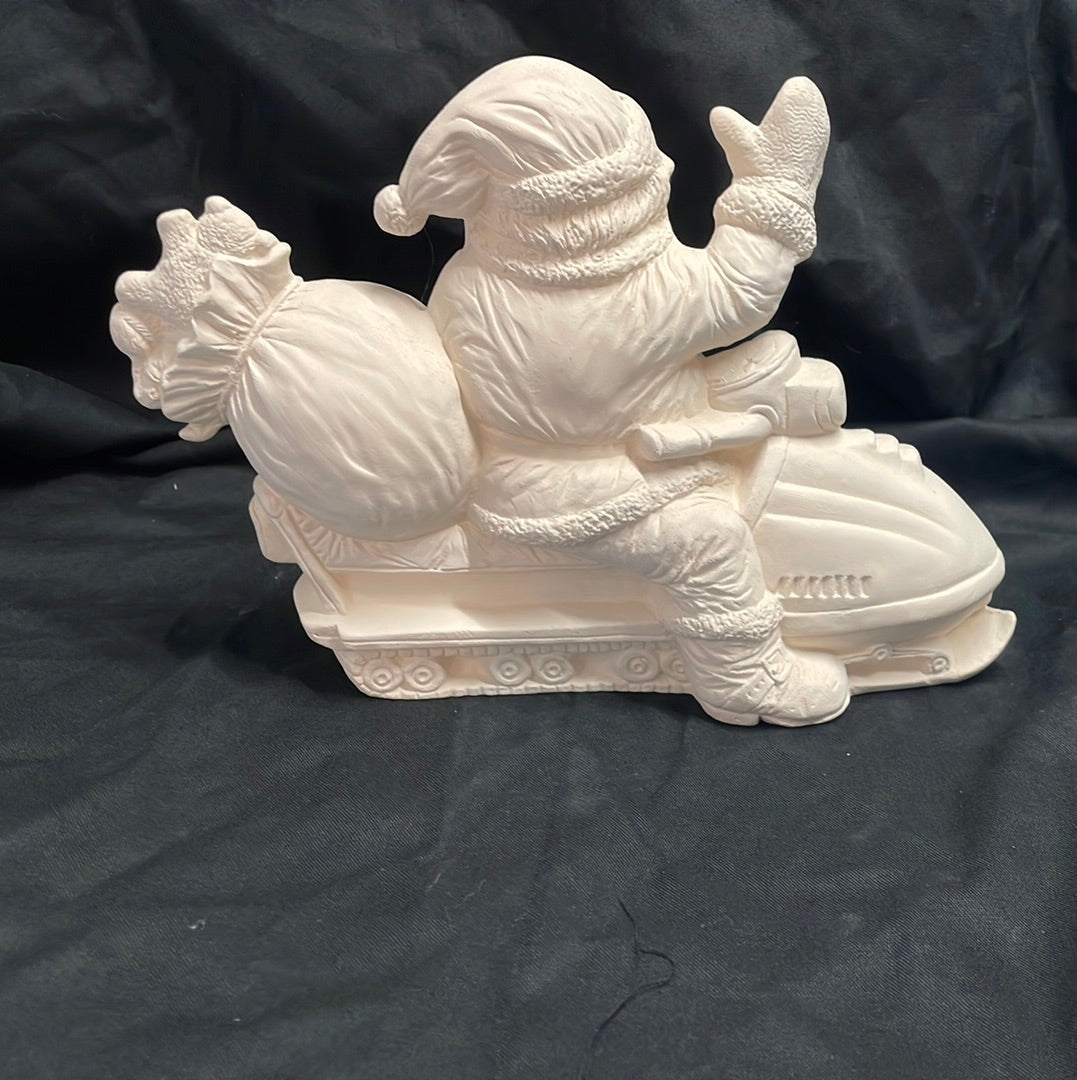 Jet Skiing Santa Ceramic Bisque