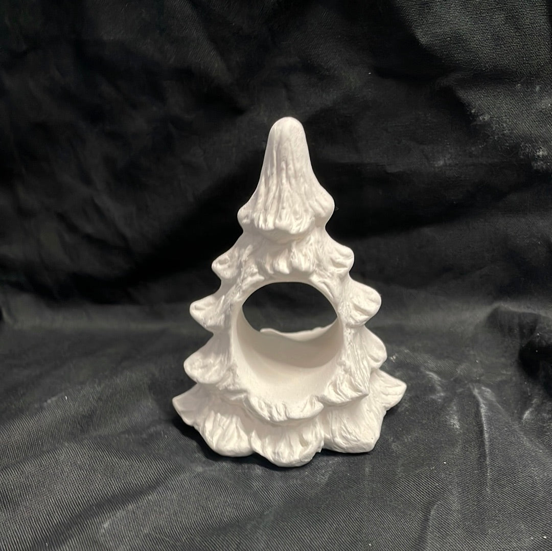 Christmas Tree Napkin Holder Ceramic Bisque