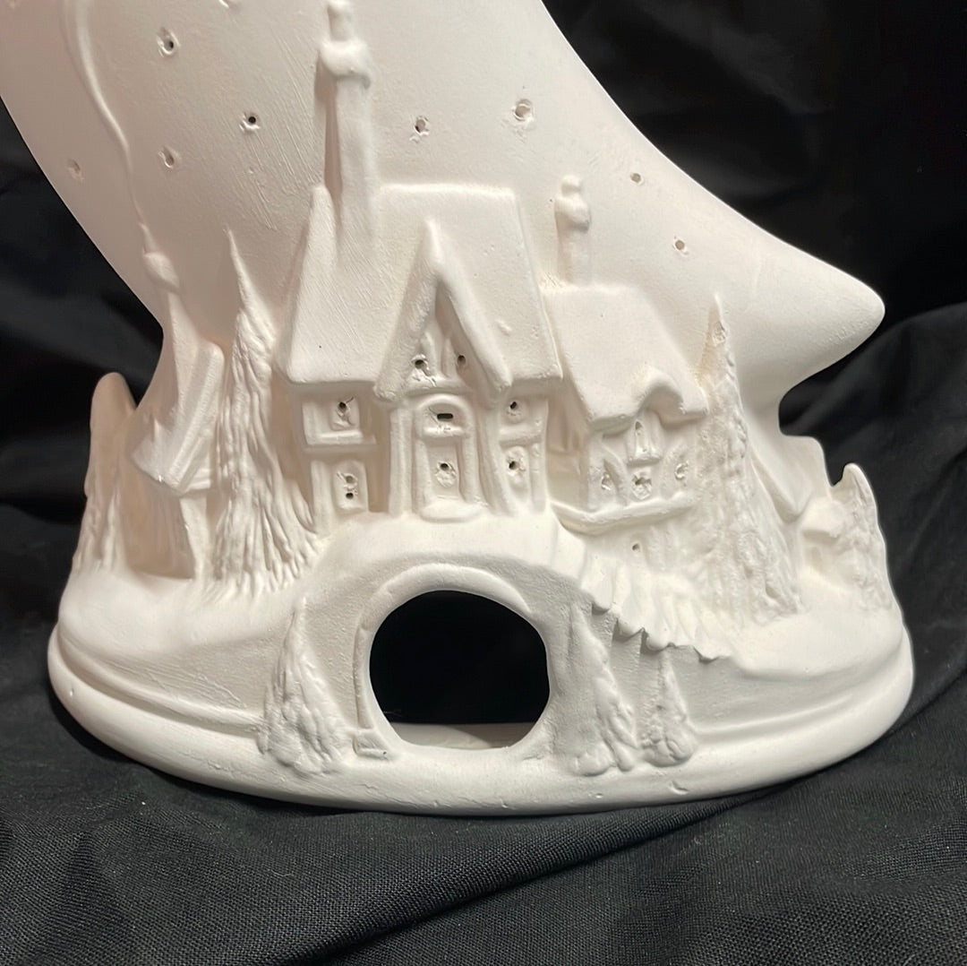 Crescent Moon Night Light Ceramic Bisque