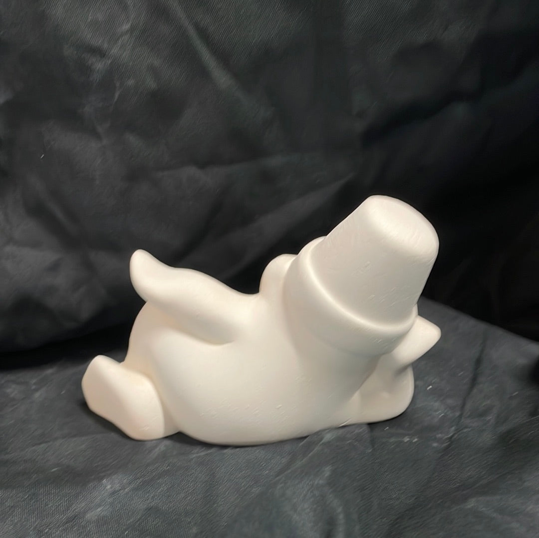 Cracked Pot Laying Frog Ceramic Bisque