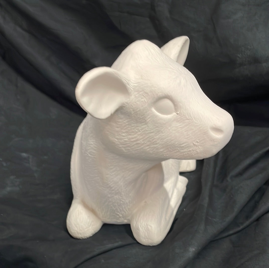 XLarge Laying Cows Ceramic Bisque