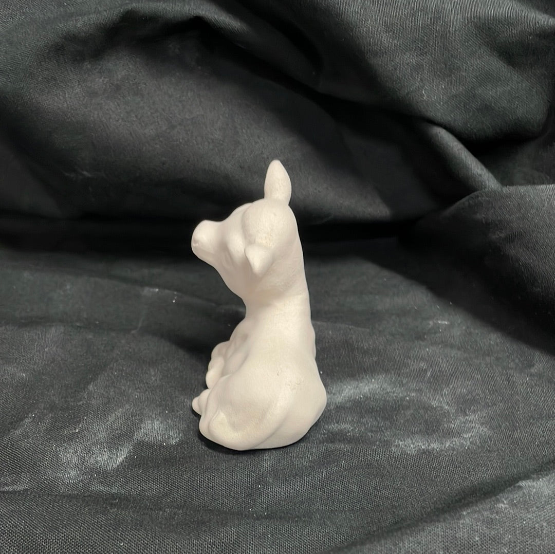 XSmall Laying Cow Ceramic Bisque