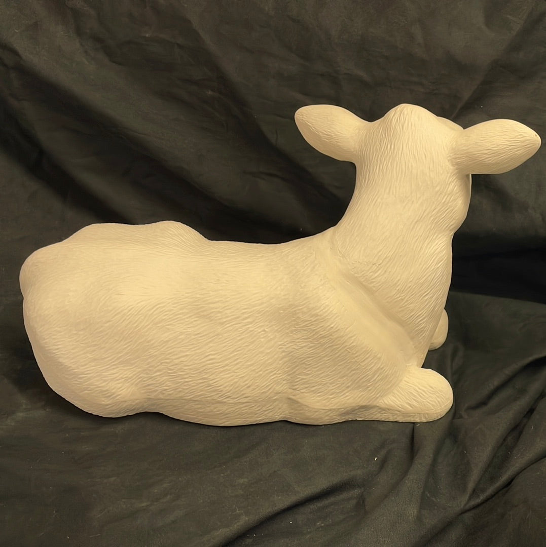 XLarge Laying Cows Ceramic Bisque