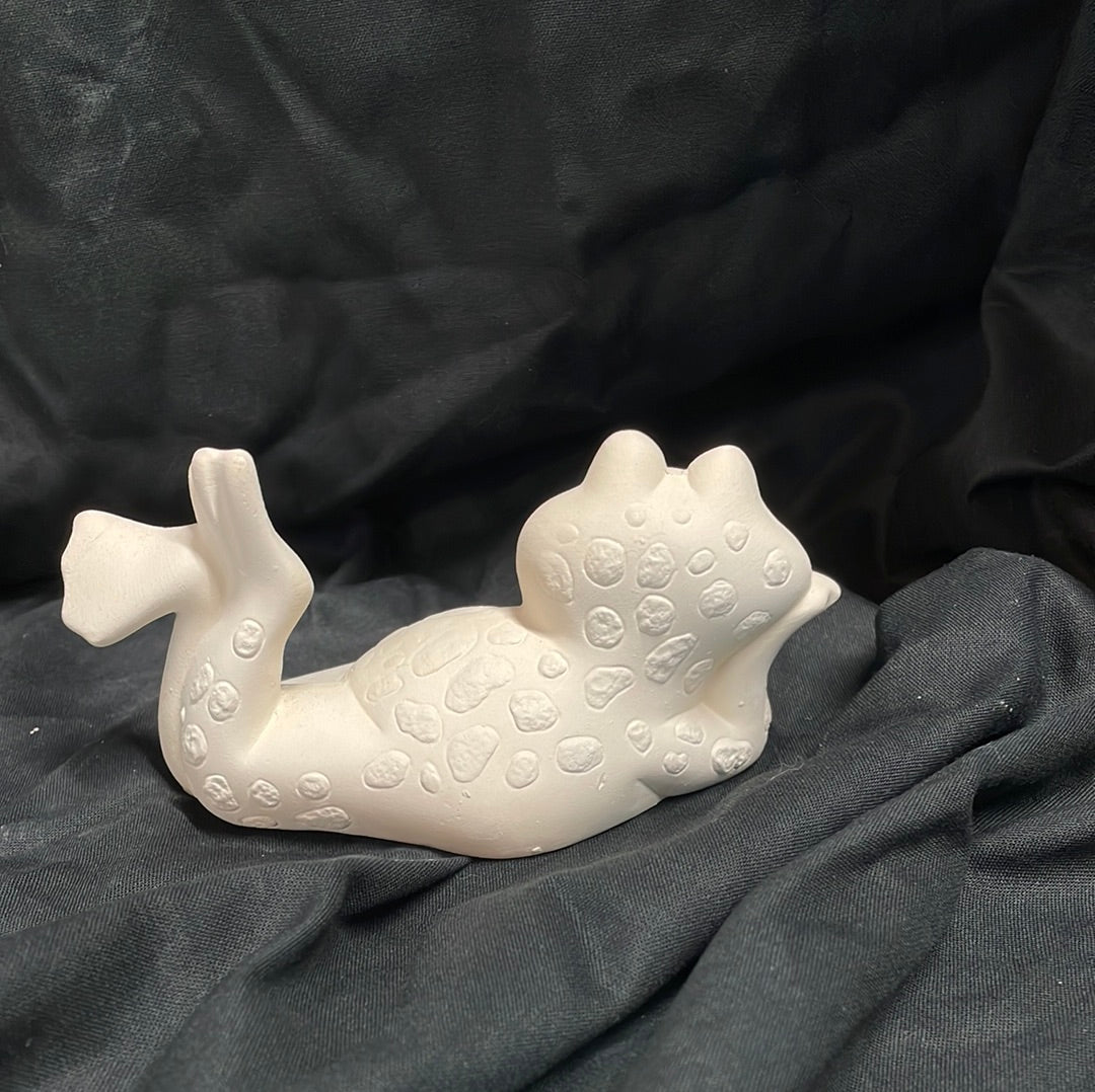 Laying Frog Ceramic Bisque
