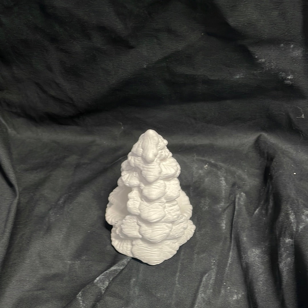Spruce Christmas Tree Napkin Holder Ceramic Bisque