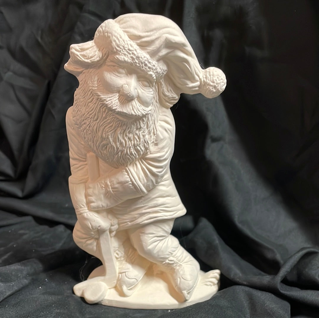 Ice Hockey Santa Ceramic Bisque