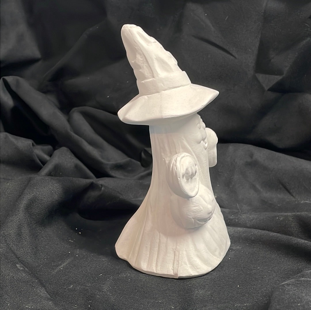 Smiley Ghost w/Pumpkin Ceramic Bisque