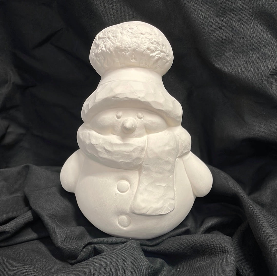 Cozy Snowman Ceramic Bisque