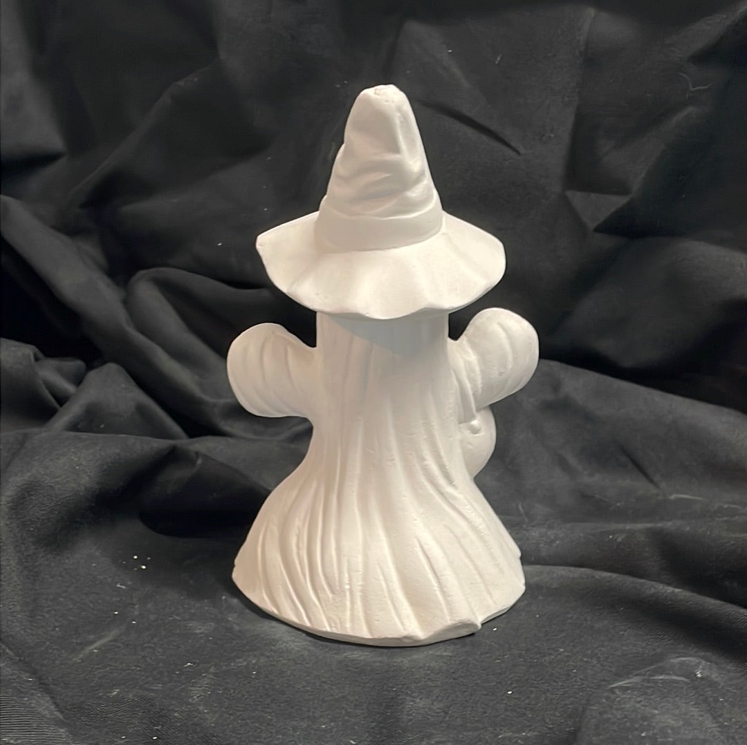 Smiley Ghost w/Pumpkin Ceramic Bisque