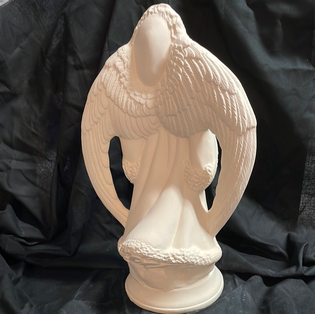 Candle Holder Angel Ceramic Bisque