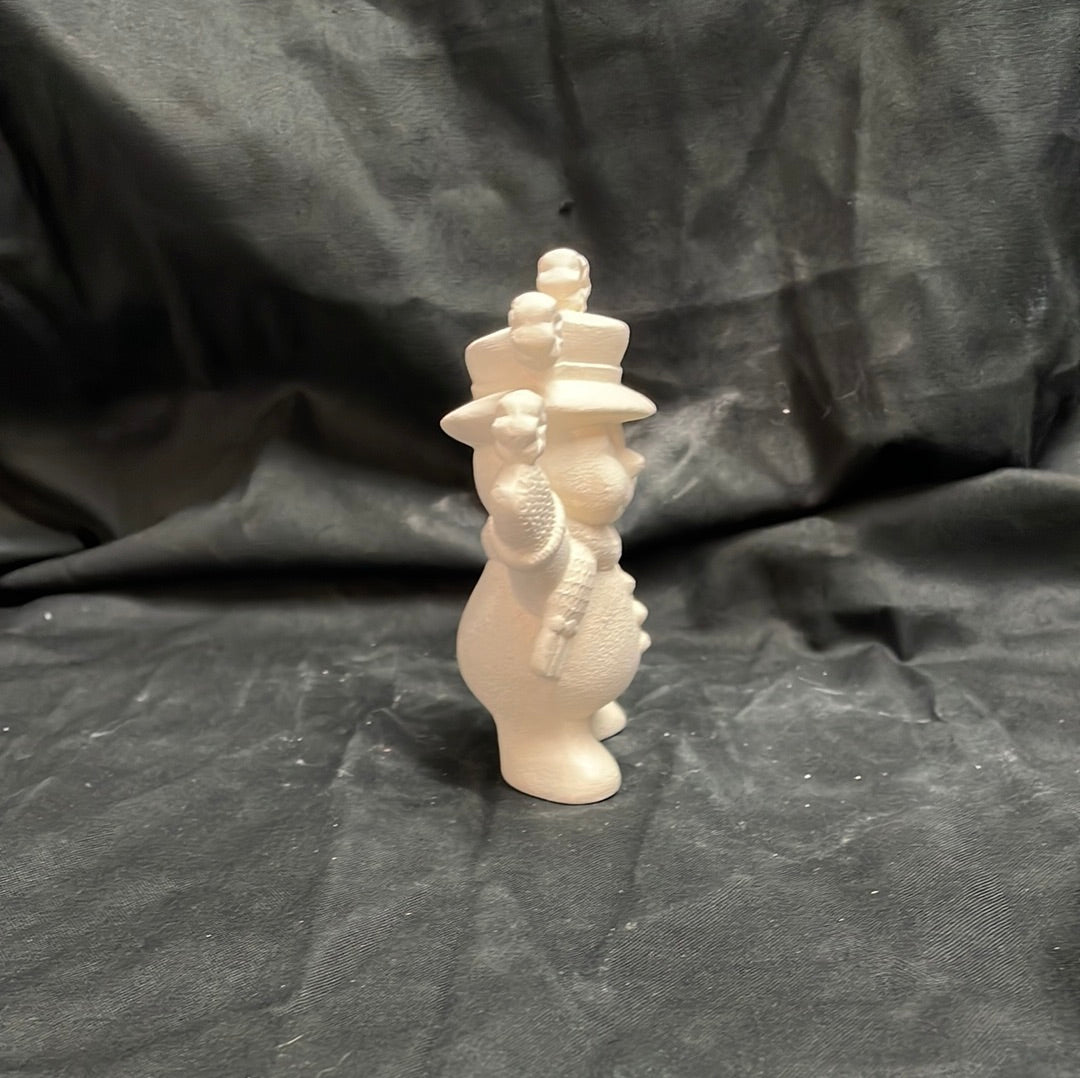 Snowman w/Snowflakes Ceramic Bisque