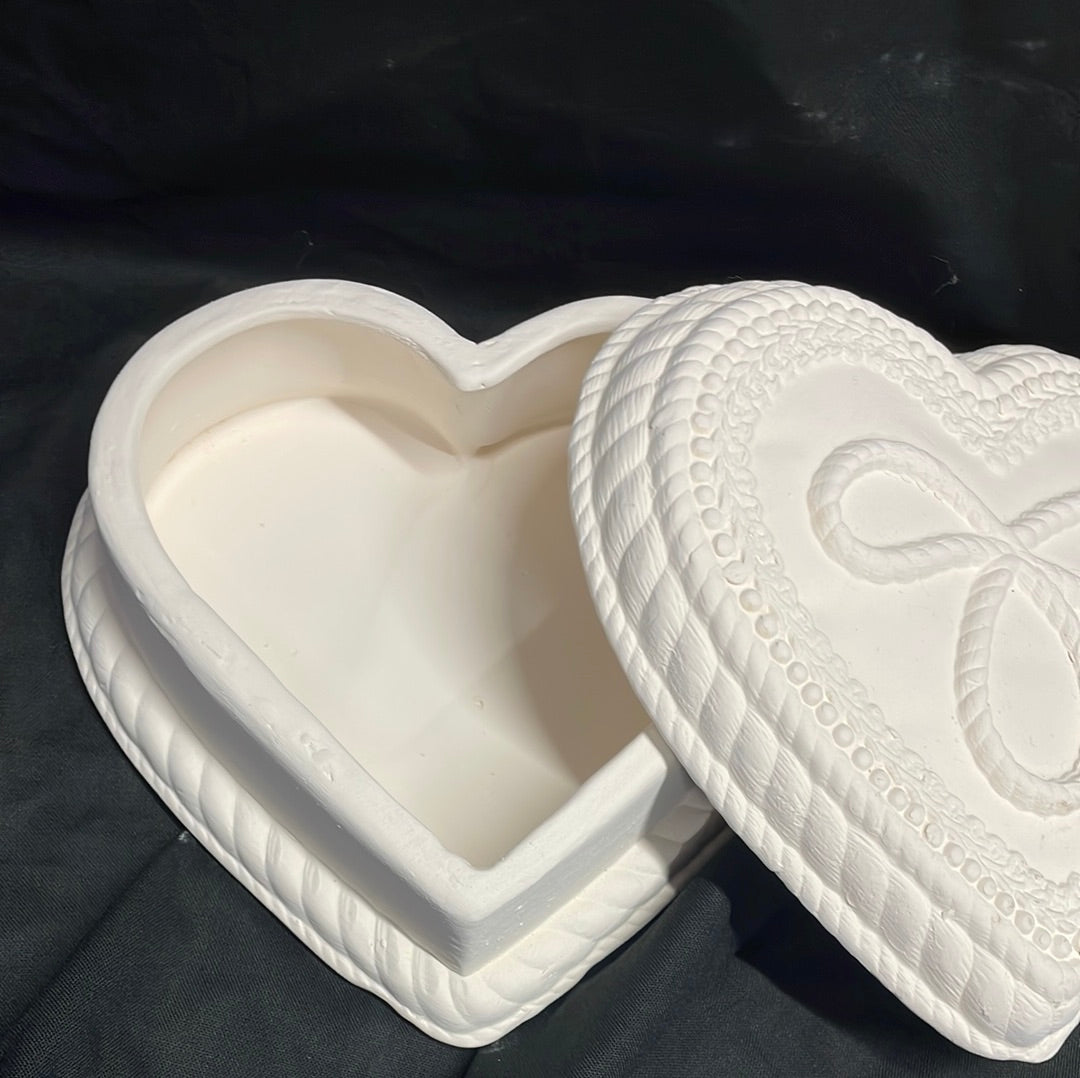 Heart Box Ceramic Bisque