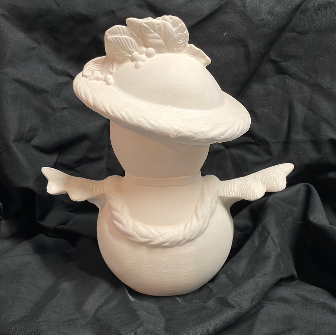Snowman or Snow Woman Ceramic Bisque
