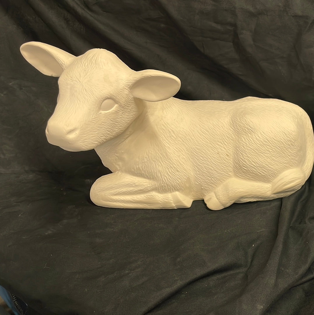 XLarge Laying Cows Ceramic Bisque