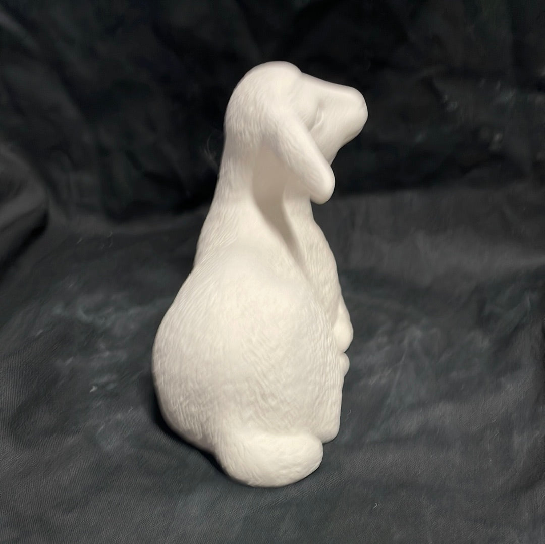 Small Laying Lamb Facing to the Right Ceramic Bisque