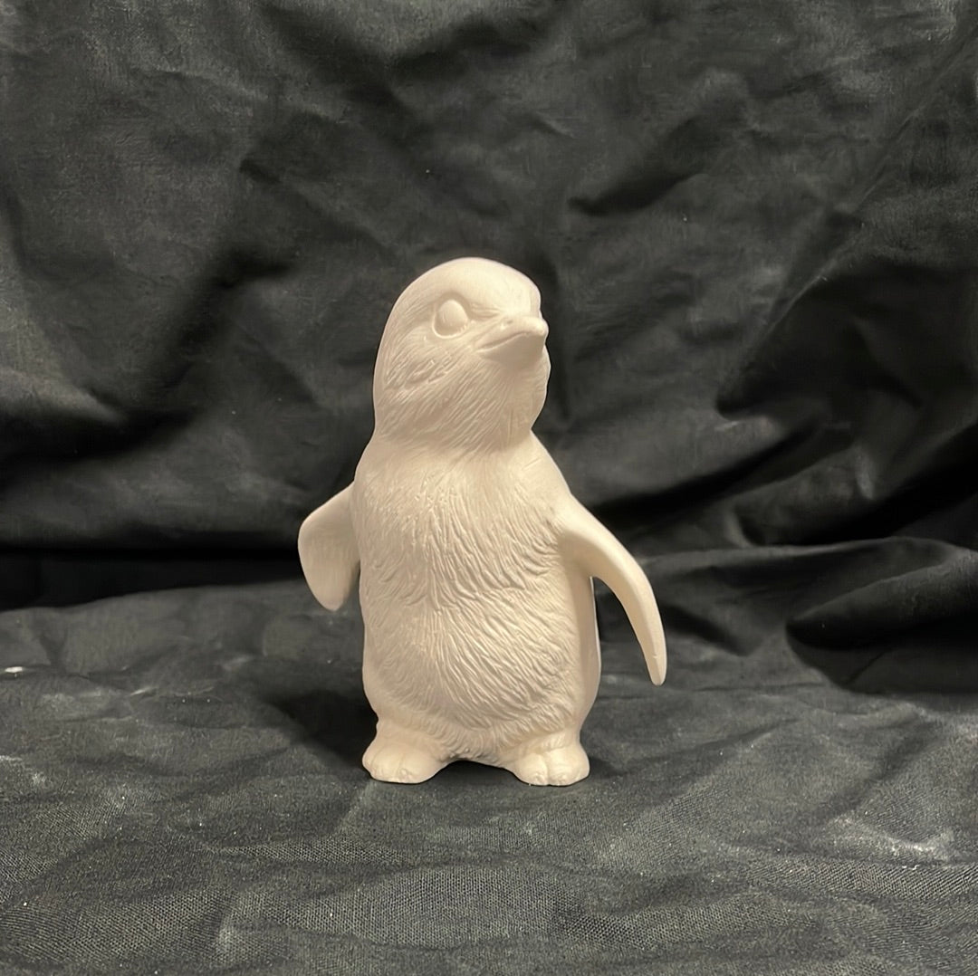 Medium Penguin Facing Right Ceramic Bisque