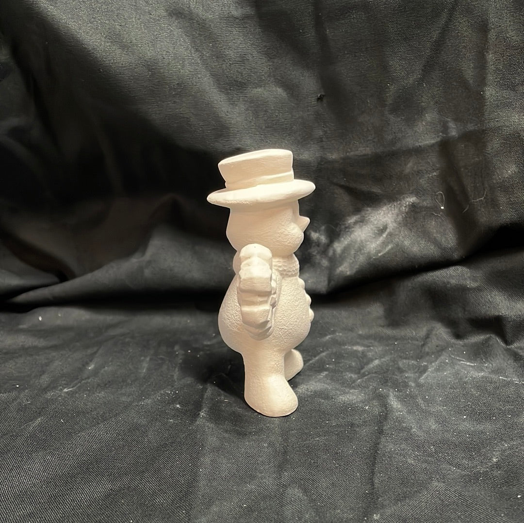 Snowman Holding Snowflakes Ceramic Bisque