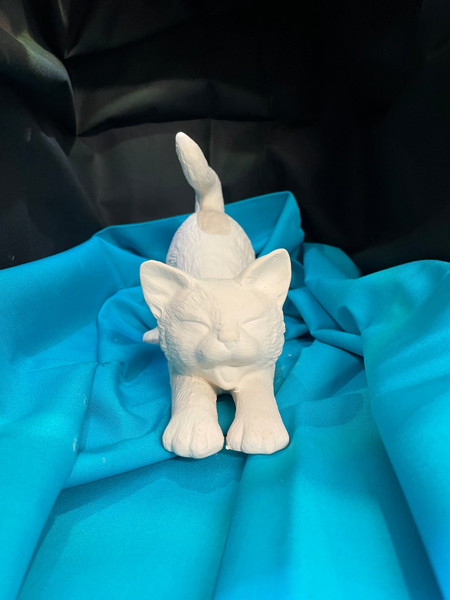 Stretching Cat Ceramic Bisque