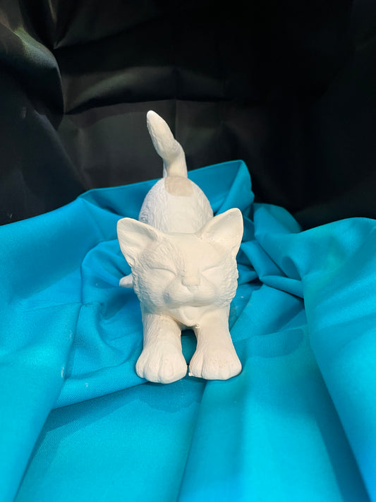Stretching Cat Ceramic Bisque
