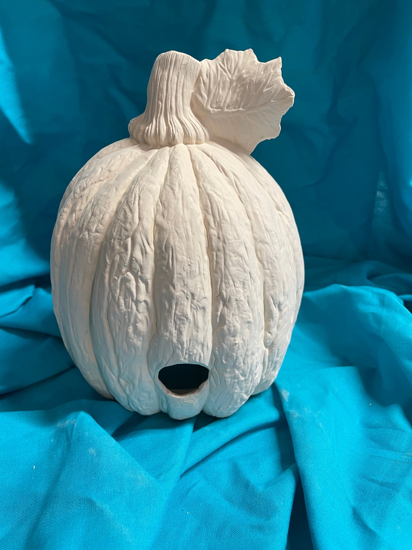 Carved Witch Pumpkin Ceramic Bisque