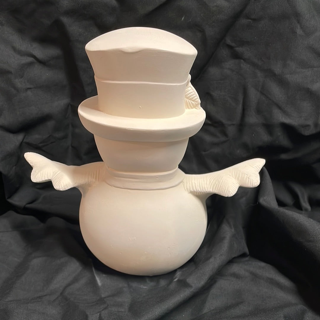 Snowman or Snow Woman Ceramic Bisque