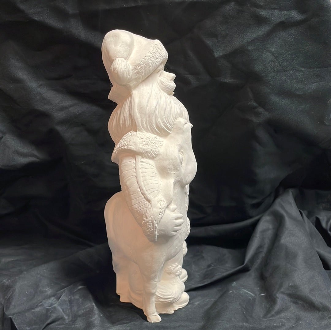 Santa w/Farm Animals Ceramic Bisque