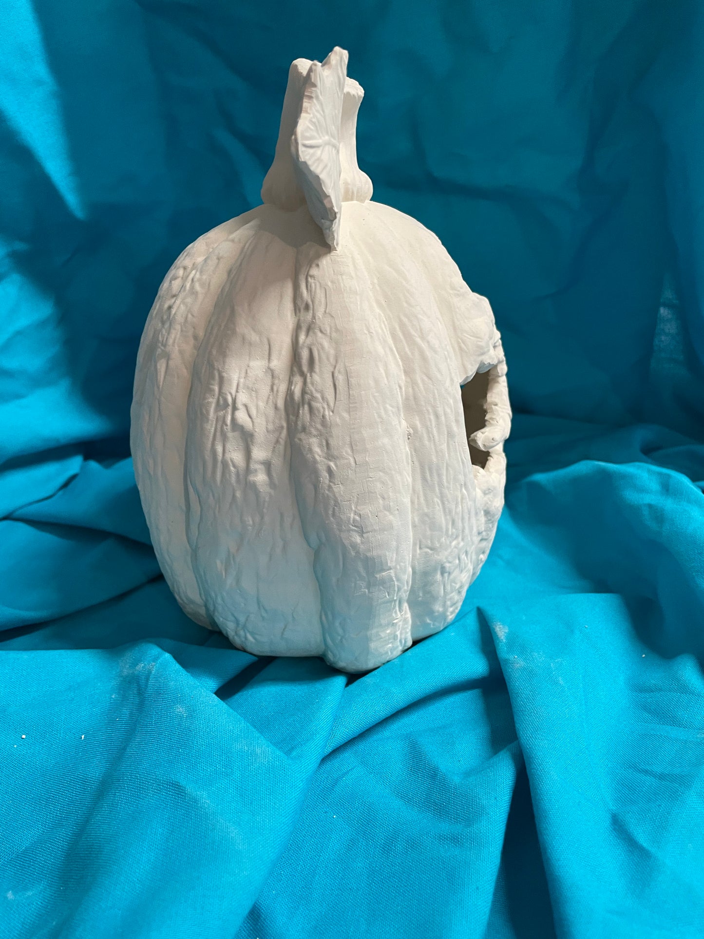 Carved Witch Pumpkin Ceramic Bisque