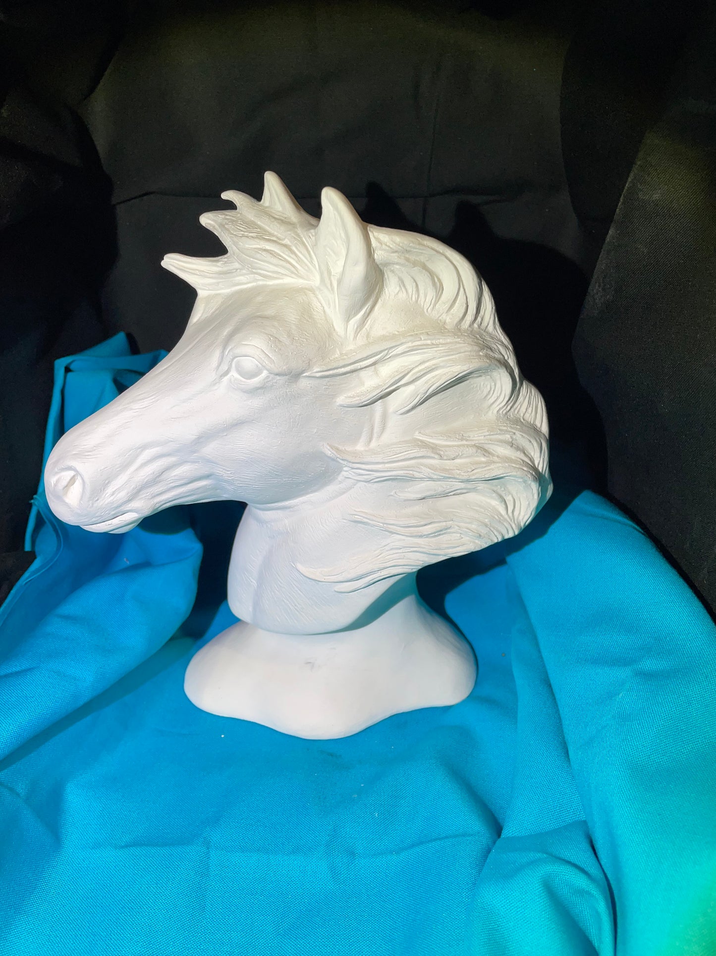 Horse Head Bust Ceramic Bisque