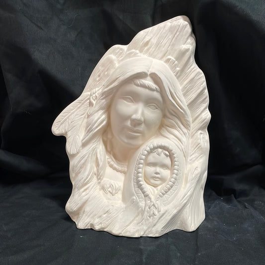 Indian and Child Ceramic Bisque