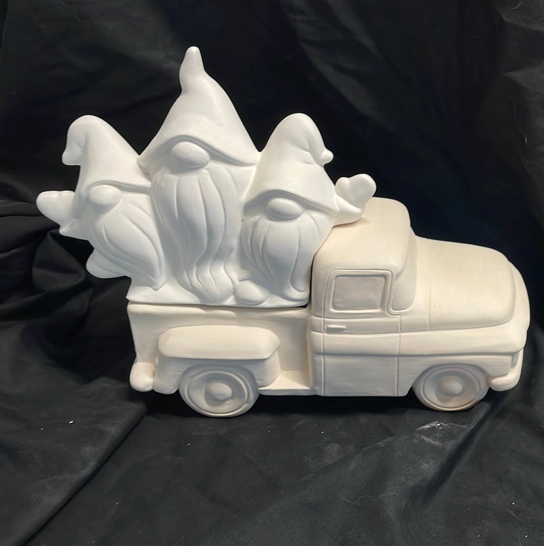 3 Gnomes Truck Insert Ceramic Bisque