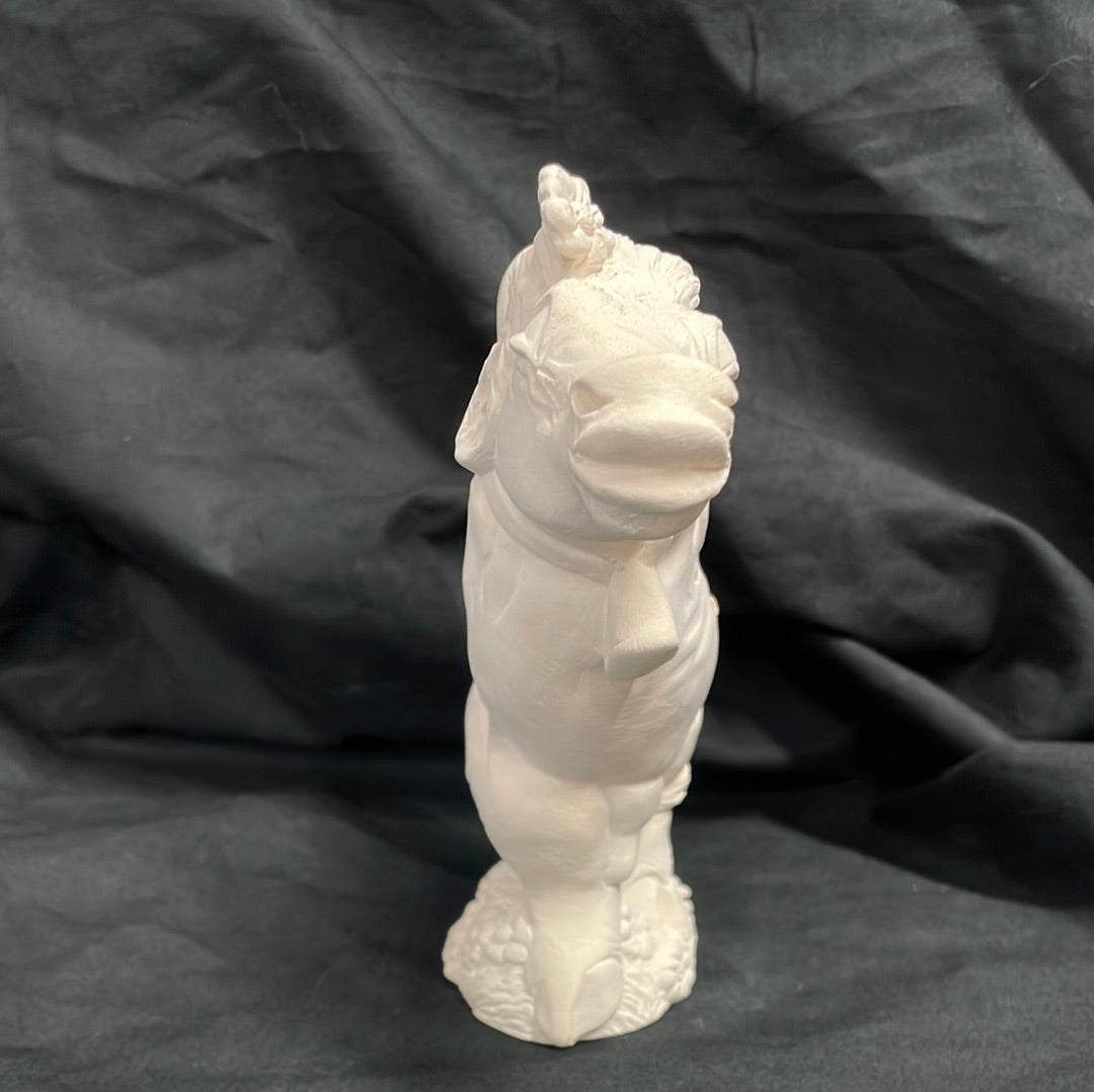 Standing  KISSING Cows,,Holding Heart Ceramic Bisque